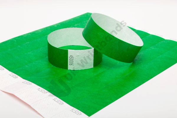 Premium Dark Green Tyvek Wristbands 3/4"