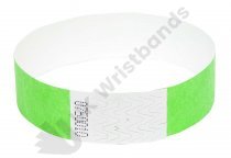 100 Premium Neon Green Tyvek Wristbands 3/4"