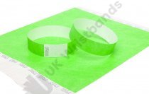 100 Premium Neon Green Tyvek Wristbands 3/4"