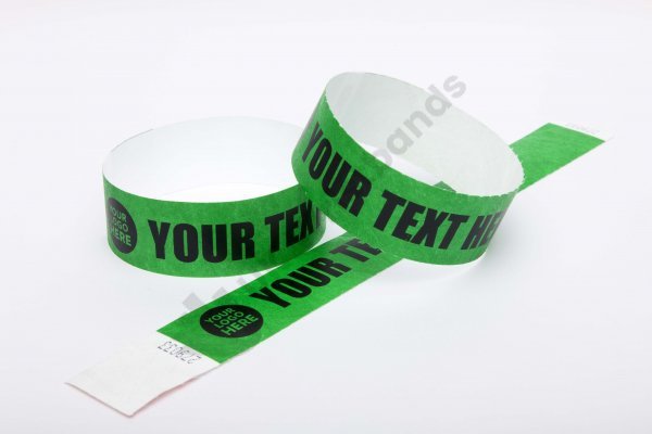 Premium Custom Printed Dark Green Tyvek Wristbands