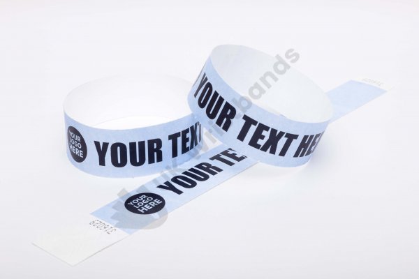 Premium Custom Printed Sky Blue Tyvek Wristbands
