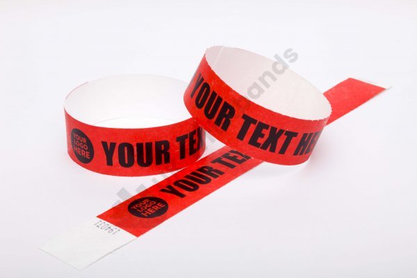 Premium Custom Printed Red Tyvek Wristbands