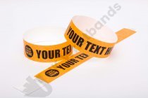 Premium Custom Printed Neon Orange Tyvek Wristbands