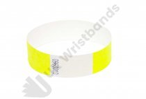 100 Premium Neon Yellow Tyvek Wristbands 3/4"