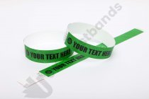 Premium Custom Printed Dark Green Tyvek Wristbands 3/4"
