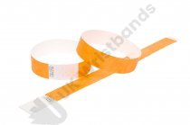 100 Premium Neon Orange Tyvek Wristbands 3/4″