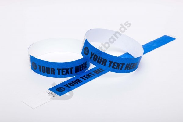 Premium Custom Printed Blue Tyvek Wristbands 3/4"