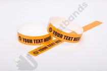 Premium Custom Printed Neon Orange Tyvek Wristbands 3/4"