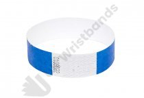 100 Premium Blue Tyvek Wristbands 3/4"