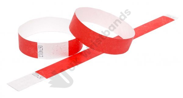 100 Premium Red Tyvek Wristbands 3/4"