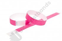 100 Premium Neon Pink Tyvek Wristbands 3/4"