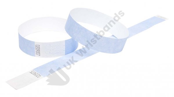 100 Premium Sky Blue Tyvek Wristbands 3/4"