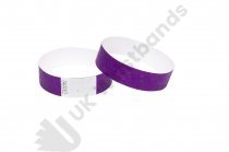 100 Premium Purple Tyvek Wristbands 3/4"