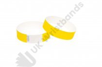 100 Premium Yellow Tyvek Wristbands 3/4"