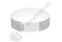 100 Premium Silver Tyvek Wristbands 3/4"