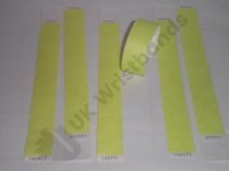 Premium Neon Yellow Tyvek Wristbands 3/4"
