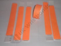 Premium Neon Orange Tyvek Wristbands 3/4"