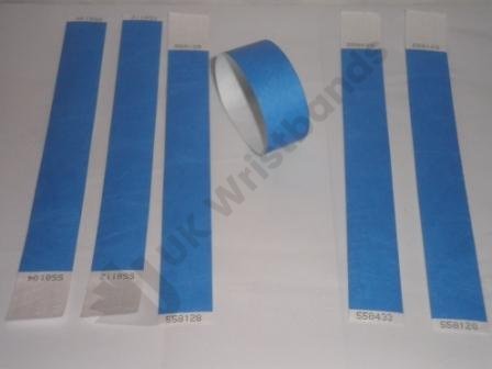Premium Blue Tyvek Wristbands 3/4"