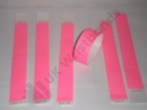Premium Neon Pink Tyvek Wristbands 3/4"