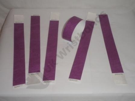 Premium Purple Tyvek Wristbands 3/4"
